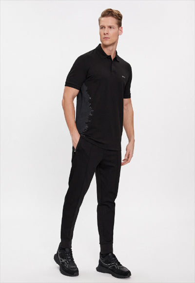 HUGO BOSS. REGUAR-FIT SHORT SLEEVE COTTON PIQUE POLO SHIRT | BLACK