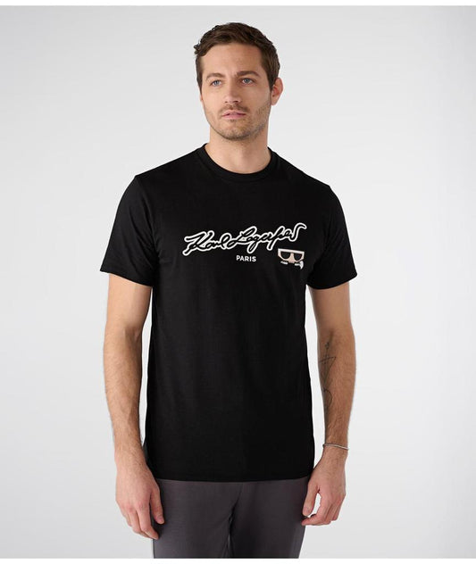 KARL LAGERFELD PARIS-SCRIPT LOGO TEE | BLACK