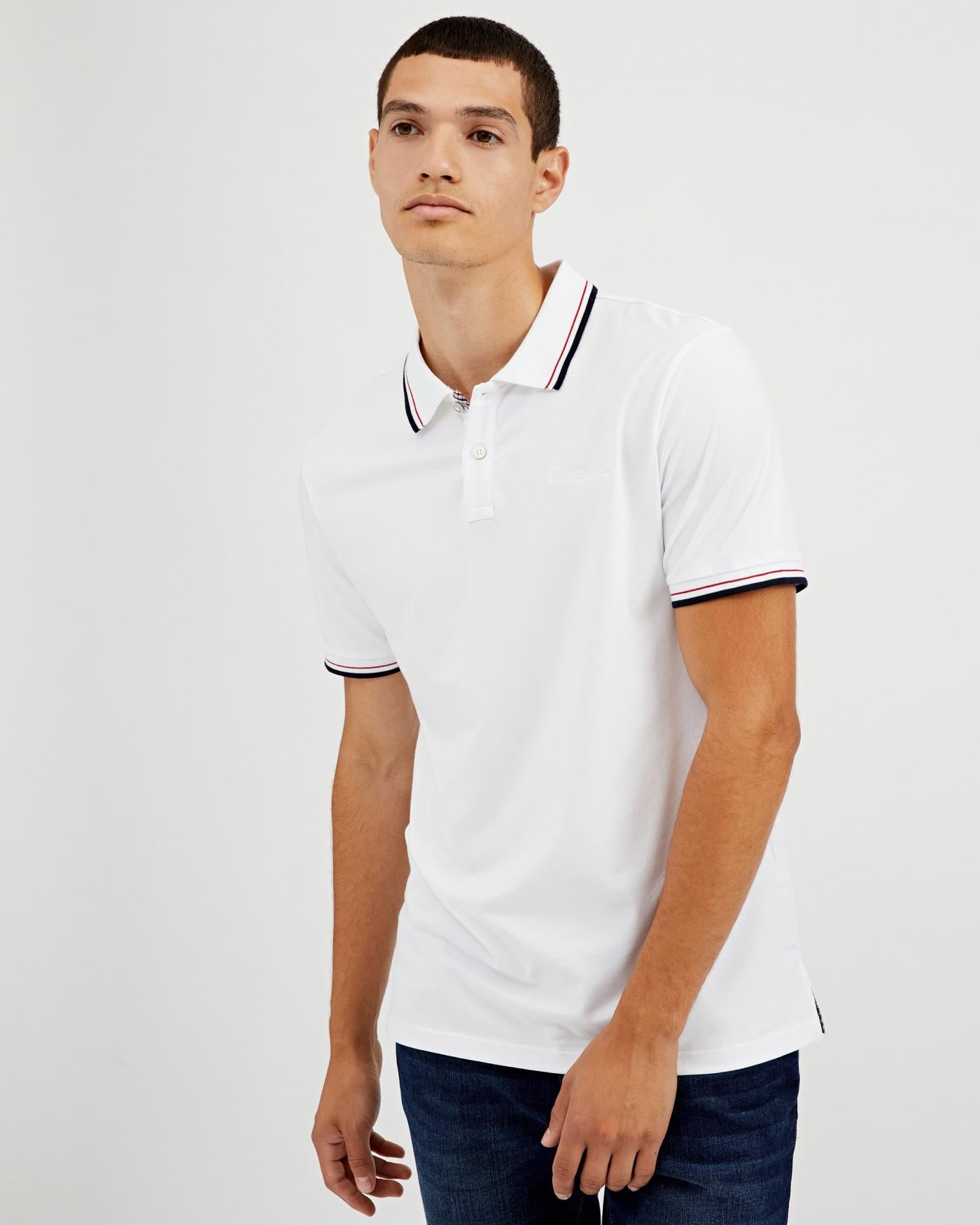 B.E.N SHERMAN SUPIMA POLO SHIRT MEN | WHITE