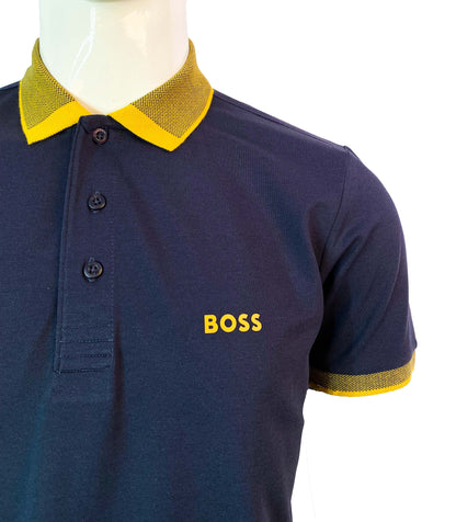 HUGO BOSS WITH BOSS LOGO POLO SHIRT | NAVY