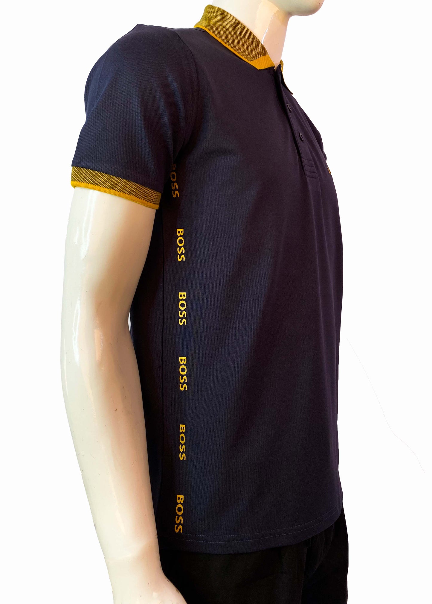 HUGO BOSS WITH BOSS LOGO POLO SHIRT | NAVY