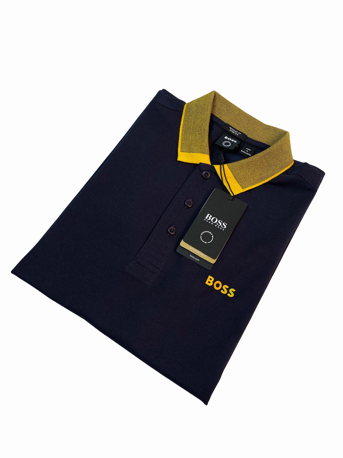 HUGO BOSS WITH BOSS LOGO POLO SHIRT | NAVY