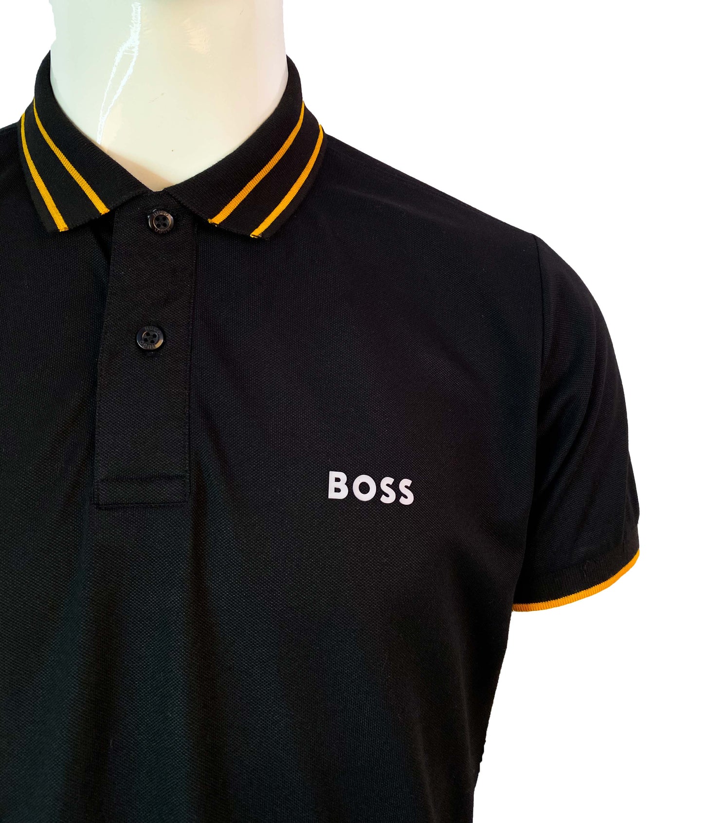 HUGO BOSS POLO WITH BOSS LOGO | BLACK