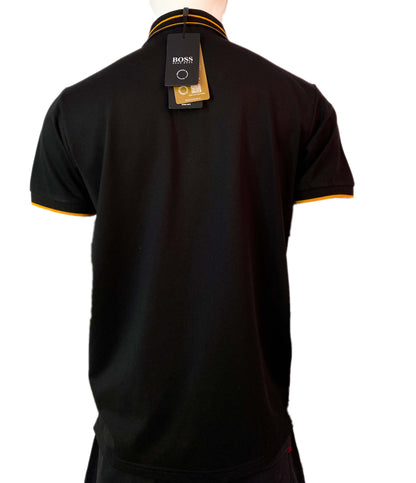 HUGO BOSS POLO WITH BOSS LOGO | BLACK