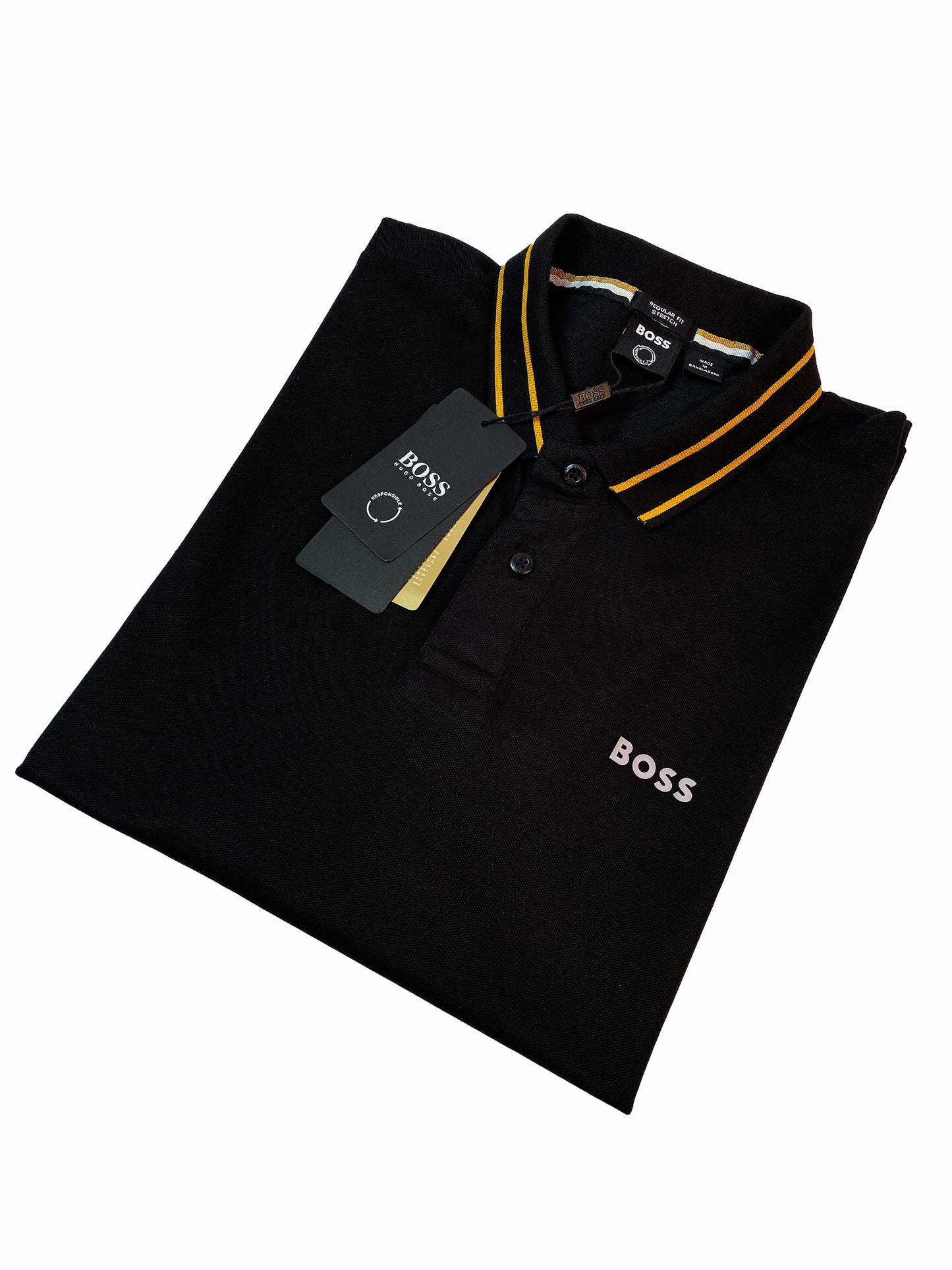 HUGO BOSS POLO WITH BOSS LOGO | BLACK