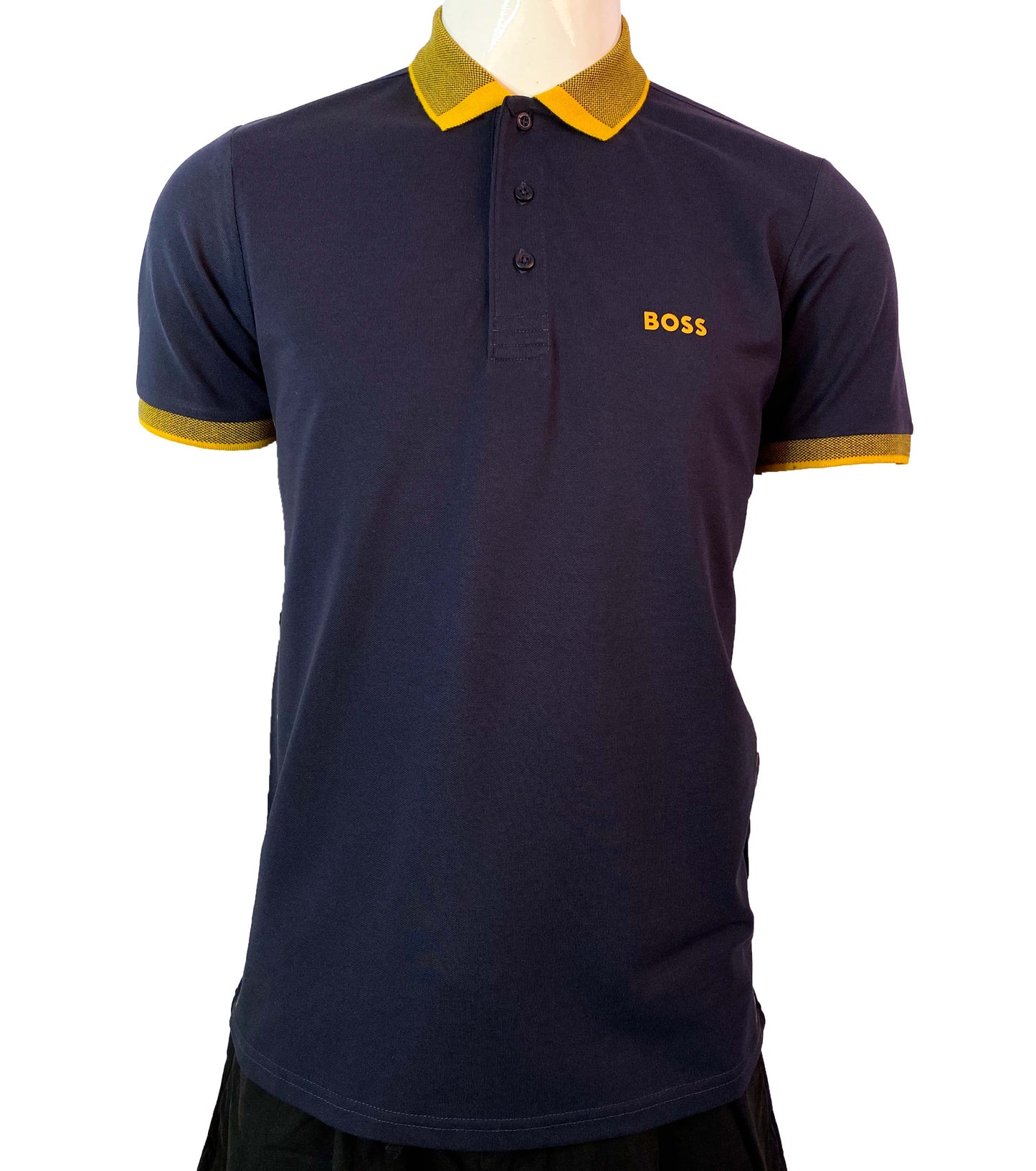 HUGO BOSS WITH BOSS LOGO POLO SHIRT | NAVY