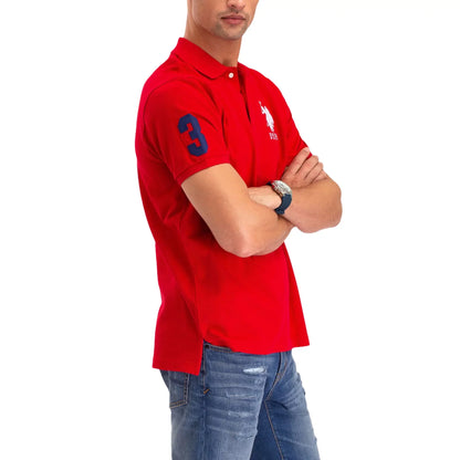 U.S POLO ASSN. PIQUE PRINTED GRAPHIC POLO-MENS | RED