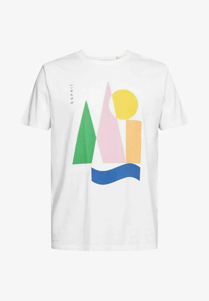 ESPRIT MEN T-SHIRT MIT PRINT | WHITE