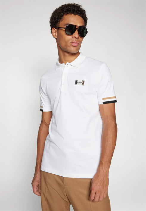 HUGO BOSS PADDY OPEN POLO SHIRT | WHITE