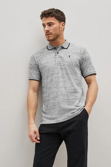 NEXT.- SOFT TOUCH POLO SHIRT-MEN | GREY