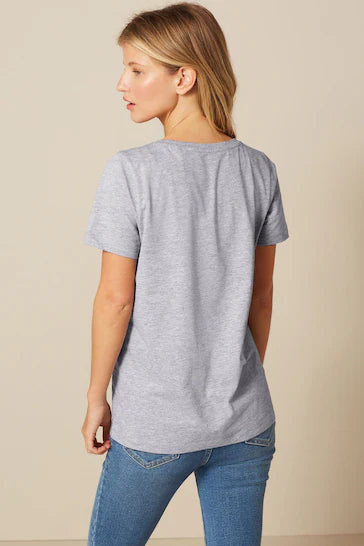 NEXT PLAIN V NECK WOMEN'S T-SHIRT | GRAY