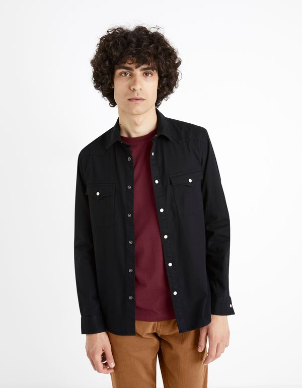 CELIO. DENIM SHIRT MODERN FIT CANDENLO MEN | BURGUNDY