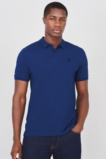 NEXT. - PIQUE SHORT SLEEVE POLO | DARK BLUE