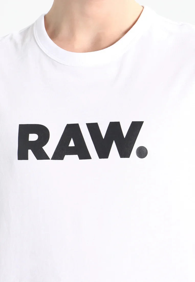 G-STAR RAW T-SHIRT SLIM FIT ROUND NECK-WHITE