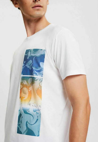 ESPRIT MEN T-SHIRT PRINT REGULER | WHITE