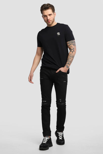 KARL LAGERFELD CREWNECK T-SHIRT | BLACK