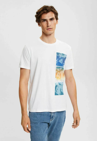 ESPRIT MEN T-SHIRT PRINT REGULER | WHITE