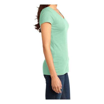 LAURA TORELLI PLAIN V-NECK WOMEN'S T-SHIRT | SEA GREEN