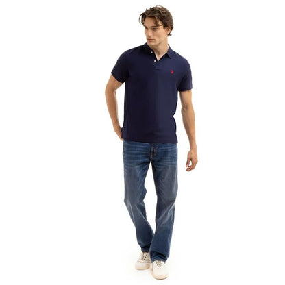 US POLO ASSN. GOLF PRO FIT SHORT SLEEVE POLO SHIRT | NAVY BLUE