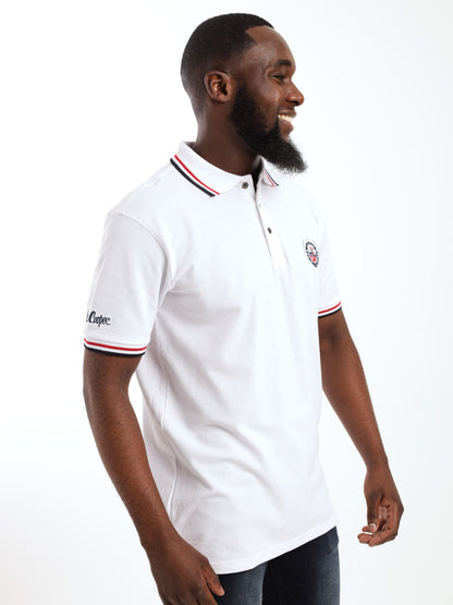 LEE COOPER-COOPER LOGO POLO SHIRT-MEN | WHITE