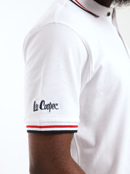 LEE COOPER-COOPER LOGO POLO SHIRT-MEN | WHITE