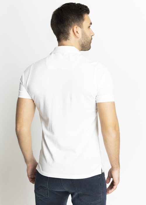 REPLAY.- DYED C0TT0N PIQUET SHORT SLEEVE POLO | WHITE