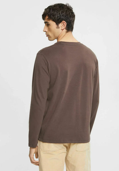 ESPRIT MEN JERSEY T-SHIRT WITH FRONT PRINT | DARK BROWN