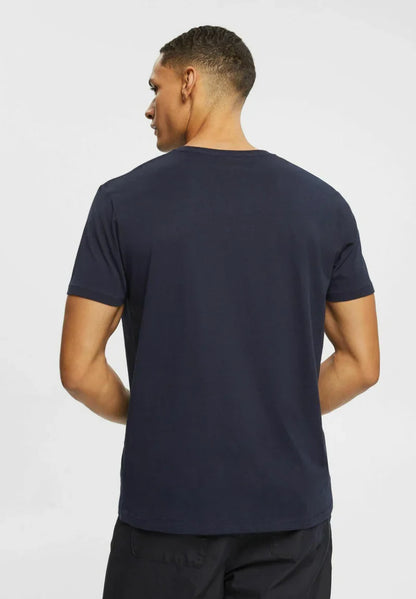 ESPRIT-MIT LOGO-PRINT T-SHIRT | NAVY BLUE