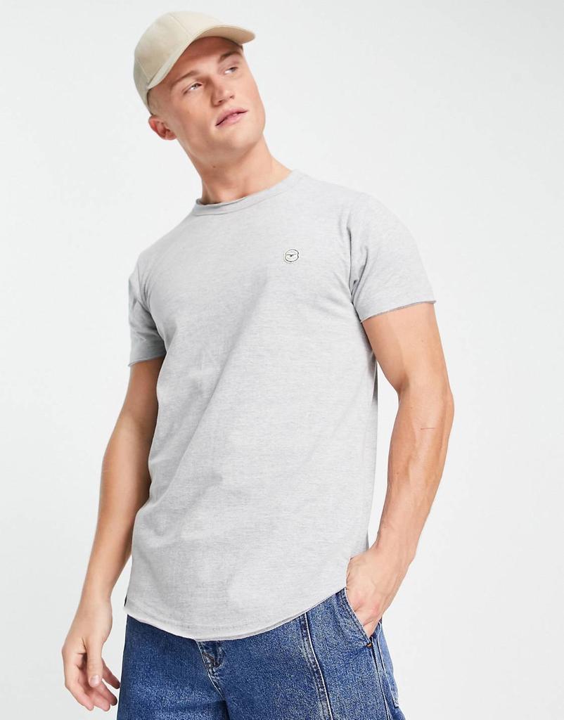 LEBREVE. LONGLINE RAW EDGE T-SHIRT | GREY