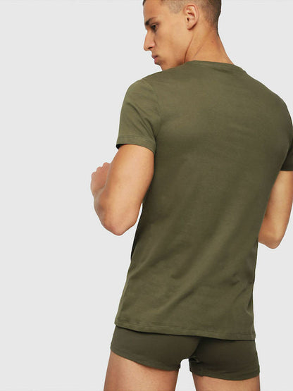 DIESEL. CREW NECK FLEXIBLE T-SHIRT | DARK GREEN