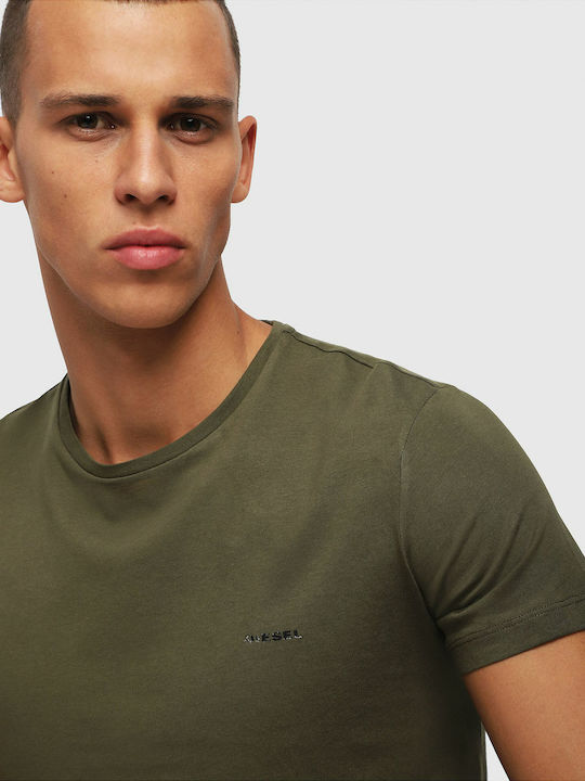 DIESEL. CREW NECK FLEXIBLE T-SHIRT | DARK GREEN