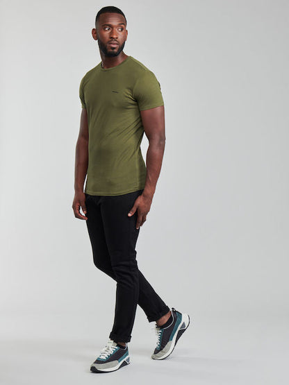 DIESEL. CREW NECK FLEXIBLE T-SHIRT | DARK GREEN