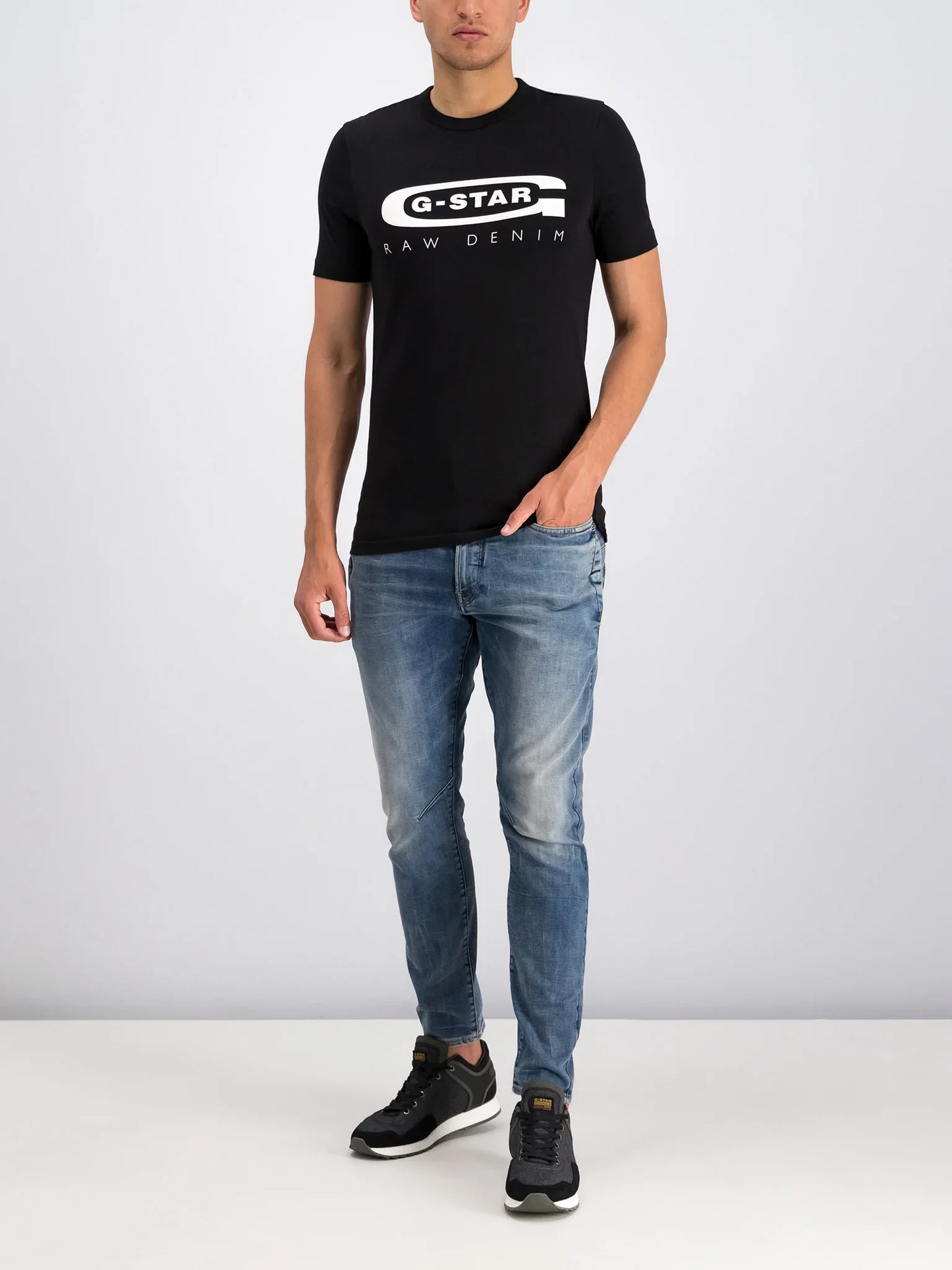 G-STAR RAW T-SHIRT SLIM FIT ROUND NECK-BLACK