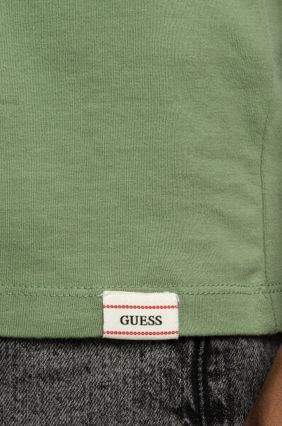 GUESS-REGULAR FIT-ROUND NECK-LOGO | GREEN