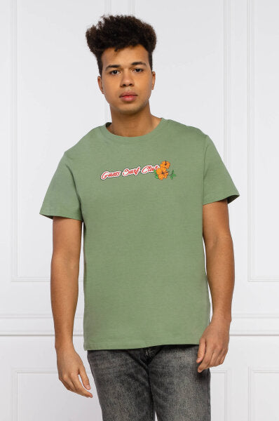 GUESS-REGULAR FIT-ROUND NECK-LOGO | GREEN