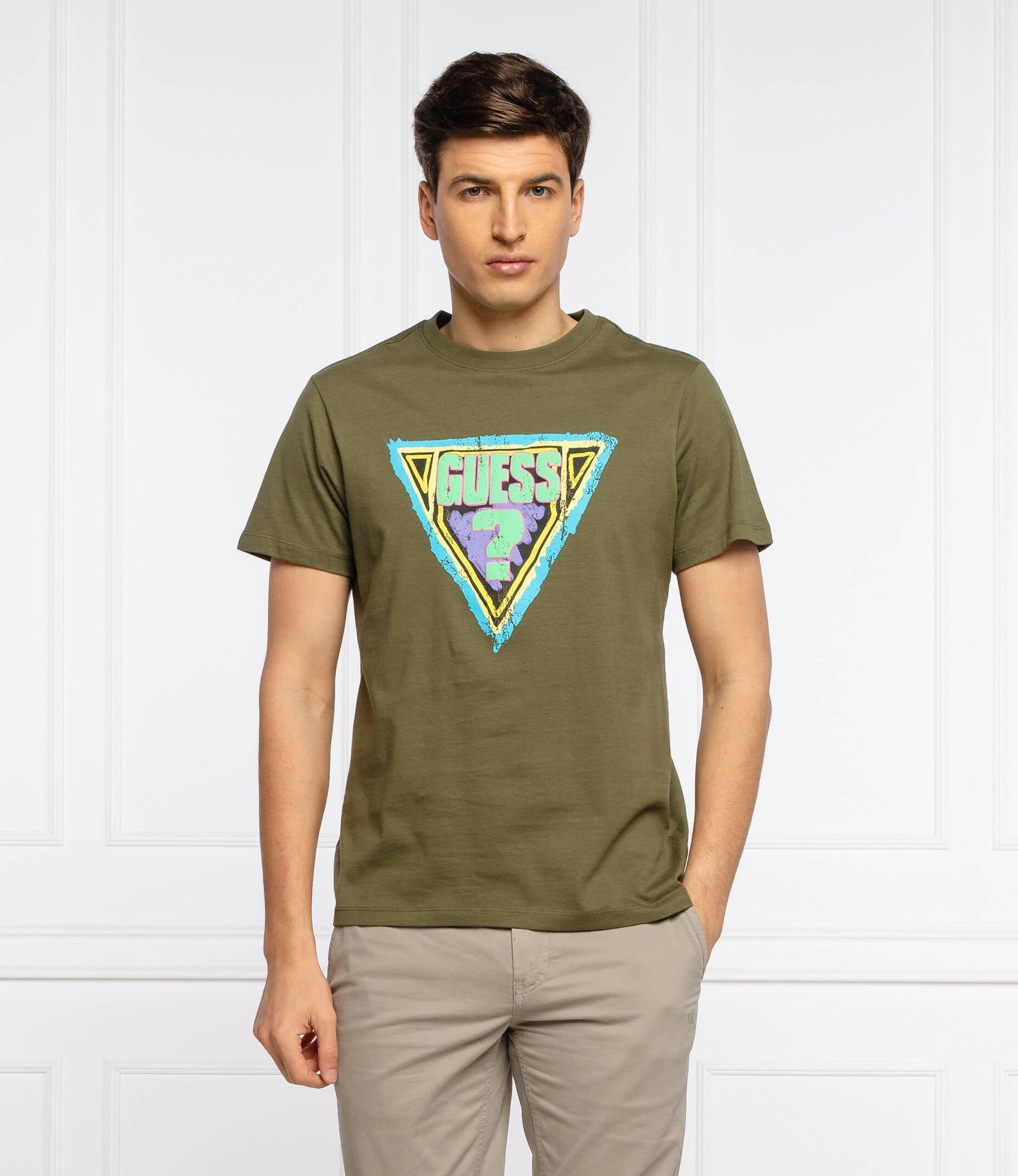 GUESS TEE SHIRT REGULAR FIT | GREEN