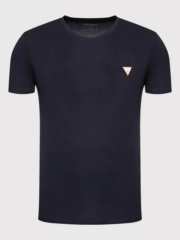 GUESS TEE SHIRT-SLIM FIT WITH TRIANGLE LOGO | NAVY BLUE