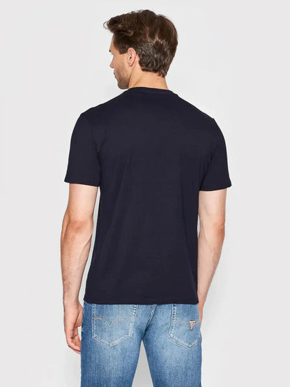 GUESS TEE SHIRT-SLIM FIT WITH TRIANGLE LOGO | NAVY BLUE