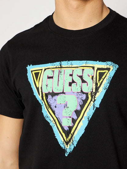 GUESS-REGULAR FIT-ROUND NECK-LOGO | BLACK