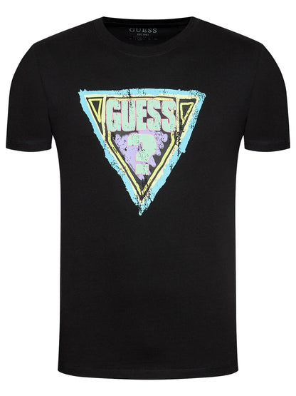 GUESS-REGULAR FIT-ROUND NECK-LOGO | BLACK