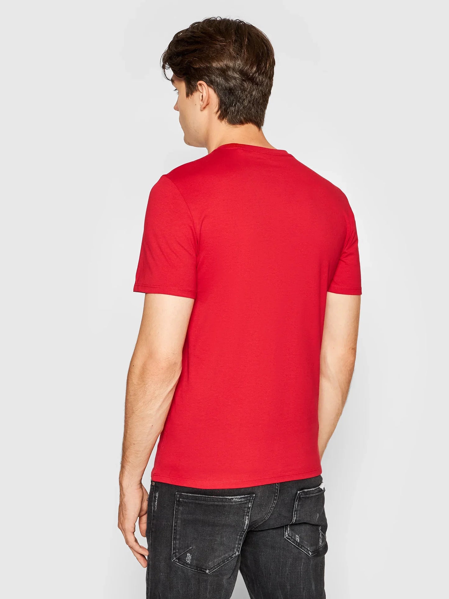 GUESS-SLIM FIT-ROUND NECK-LOGO | RED