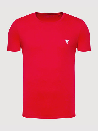 GUESS-SLIM FIT-ROUND NECK-LOGO | RED