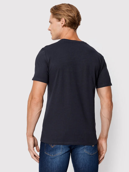 GUESS ECO CLASSIC LOGO SLIM FIT V-NECK T-SHIRT | NAVY BLUE