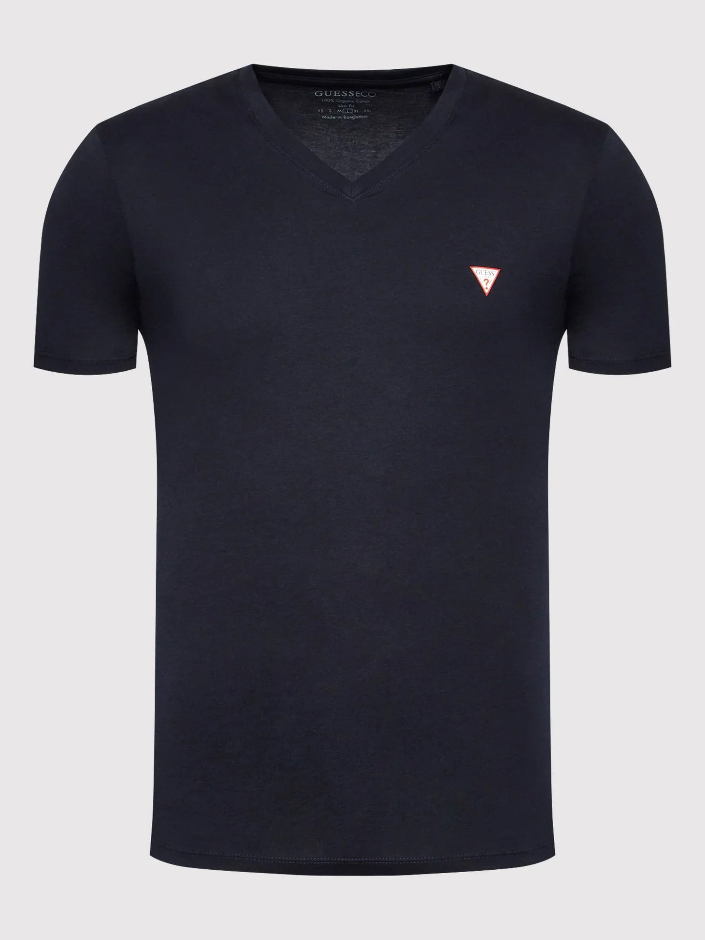 GUESS ECO CLASSIC LOGO SLIM FIT V-NECK T-SHIRT | NAVY BLUE