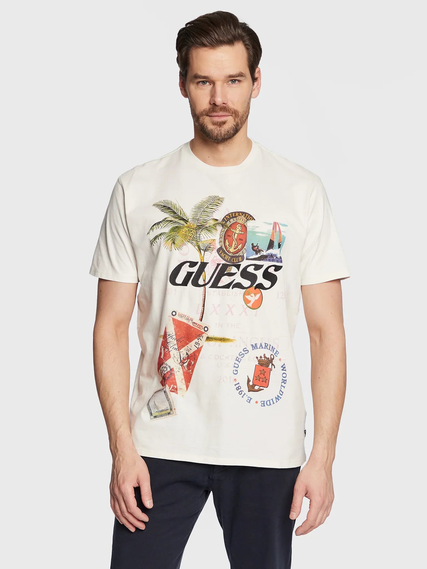 GUESS TEE SHIRT-REGULAR FIT | CREAMY WHITE