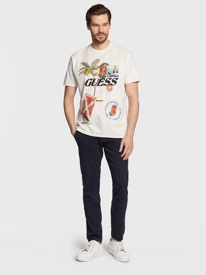 GUESS TEE SHIRT-REGULAR FIT | CREAMY WHITE