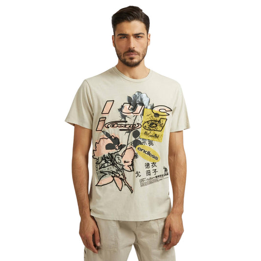 GUESS BSC LUCID DREAMS SLIM FIT T-SHIRT | SAND