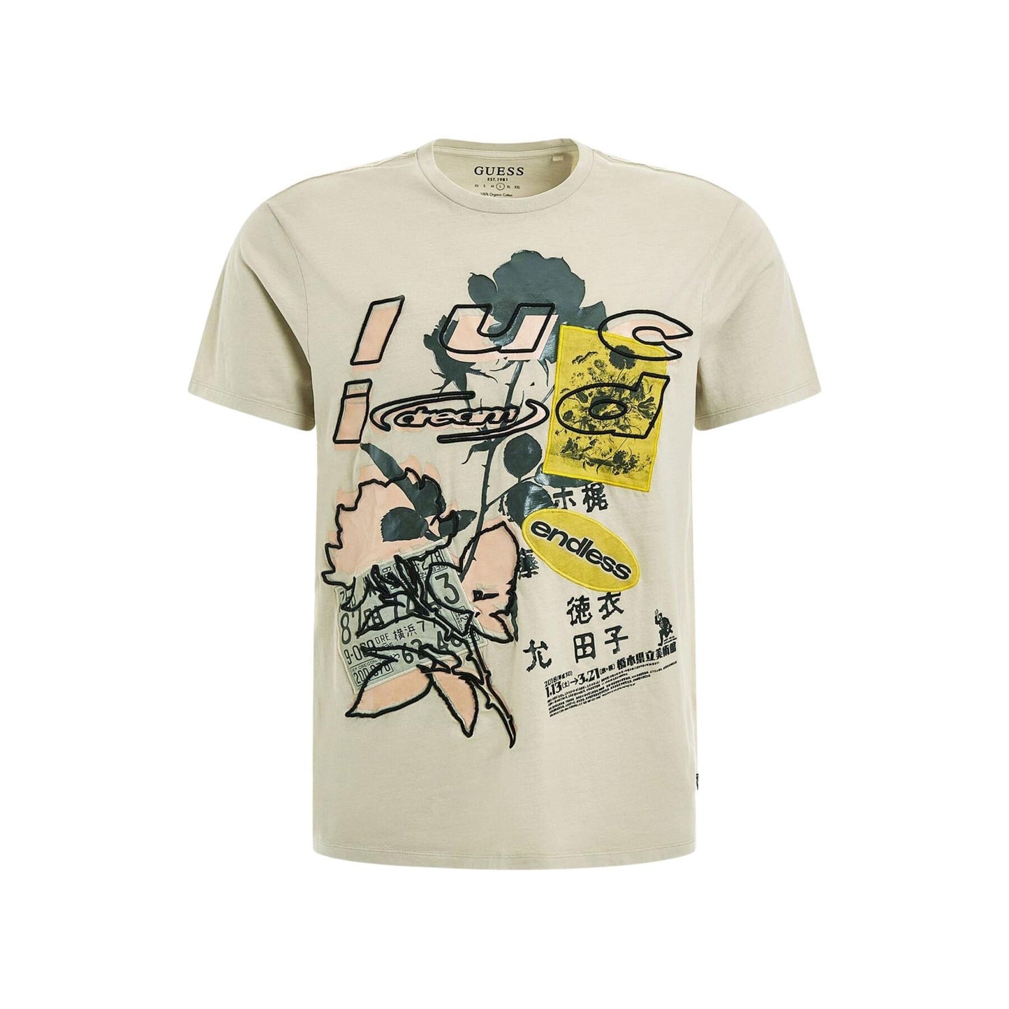 GUESS BSC LUCID DREAMS SLIM FIT T-SHIRT | SAND