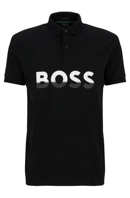 HUGO BOSS POLO WITH LOGO | BLACK