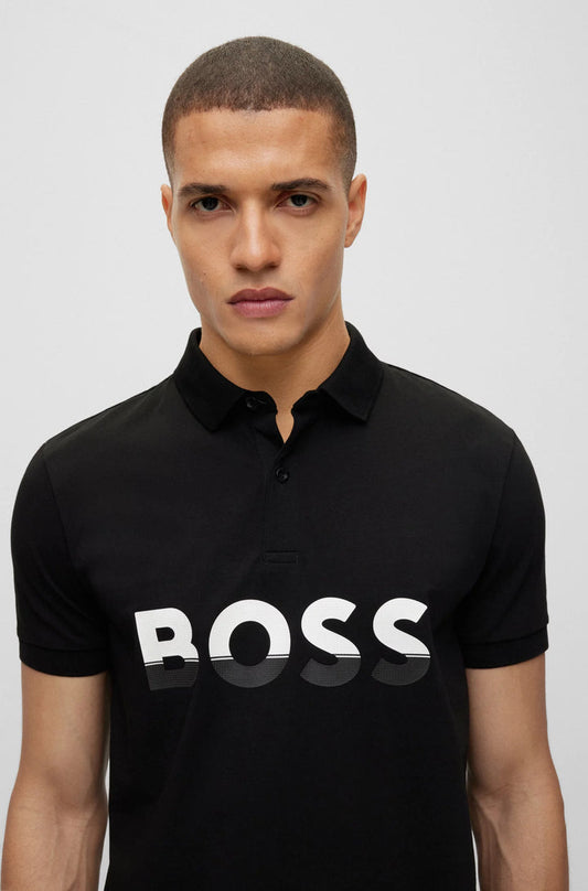 HUGO BOSS POLO WITH LOGO | BLACK